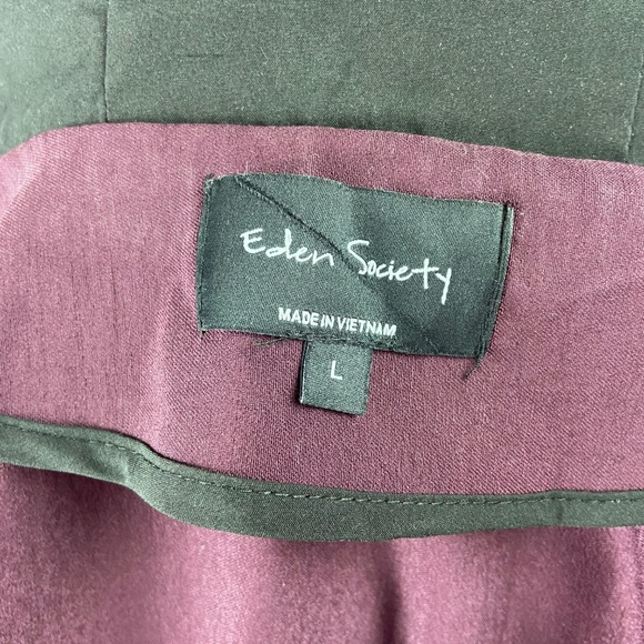 Eden Society Burgundy Hooded Utility Jacket Women’s Large - Picture 8 of 10